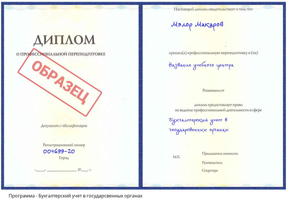 Бухгалтерский учет в государсвенных органах Волгодонск